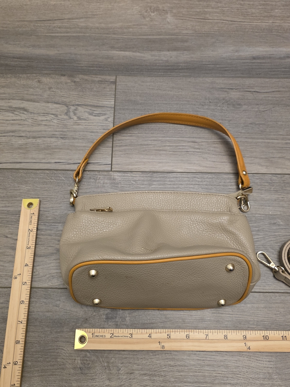 Purse Divina Firenze Triple-Compartment Italian Leather Handbag Shoulder Bag - Picture 4 of 9
